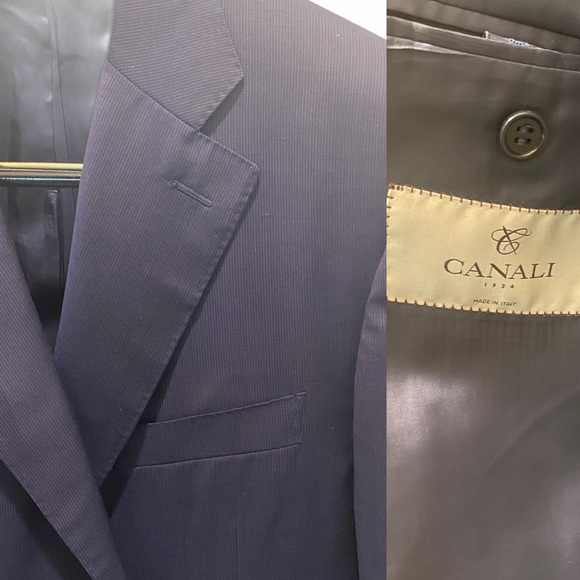 Canali 1934 Recent 50 40R Navy Micro Stripe Jacket - Picture 1 of 8